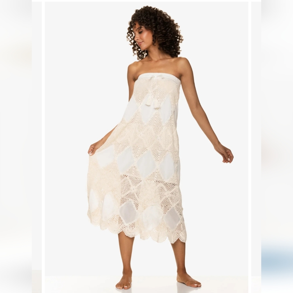 🌴Helen Jon Boho Crochet Maxi Skirt/Bandeau Dress sz S - Picture 8 of 13